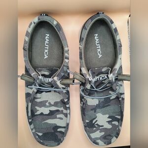 Nautica Camouflage Slip-On Shoes - Green Camo
